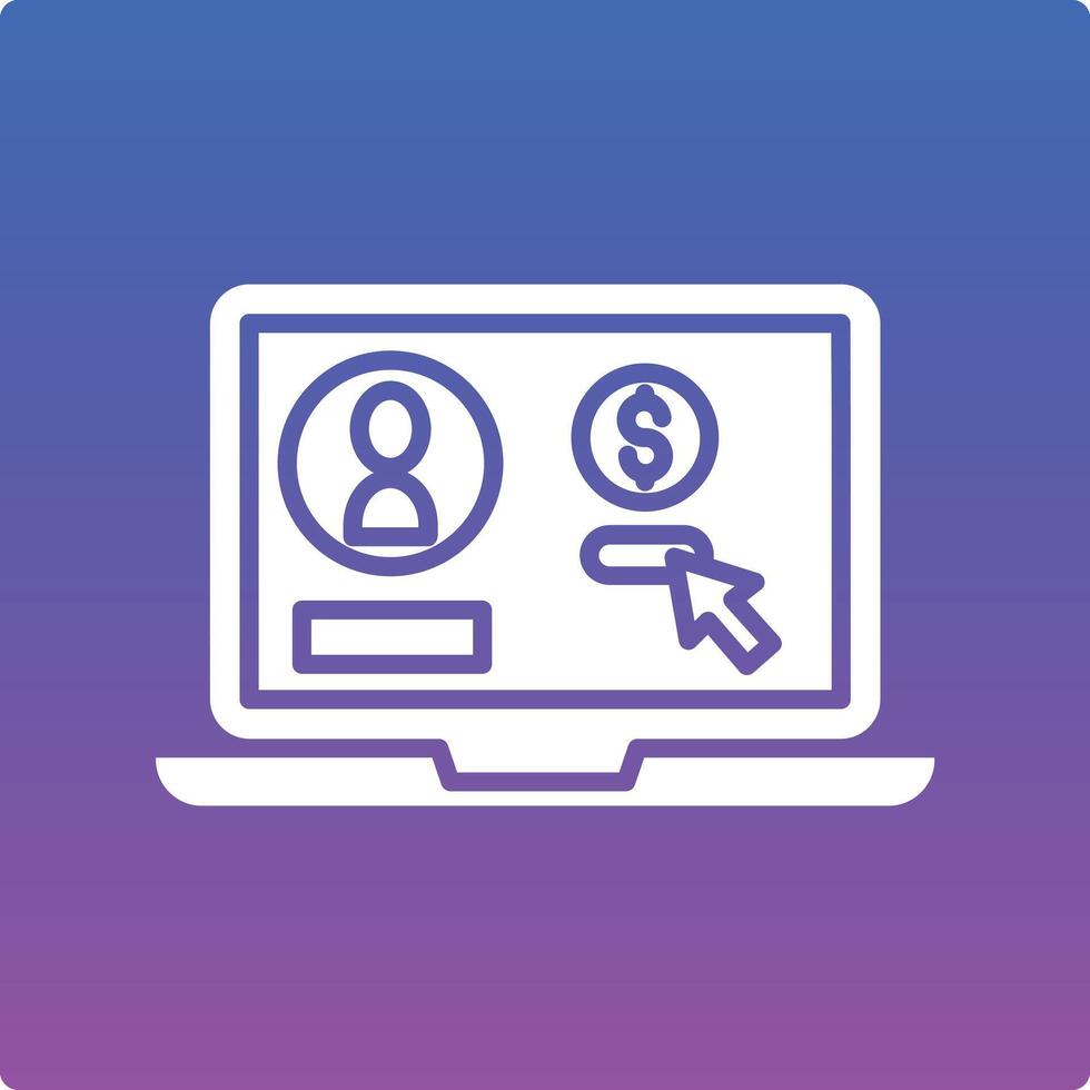 A laptop with a dollar sign and a mouse pointing at it vector