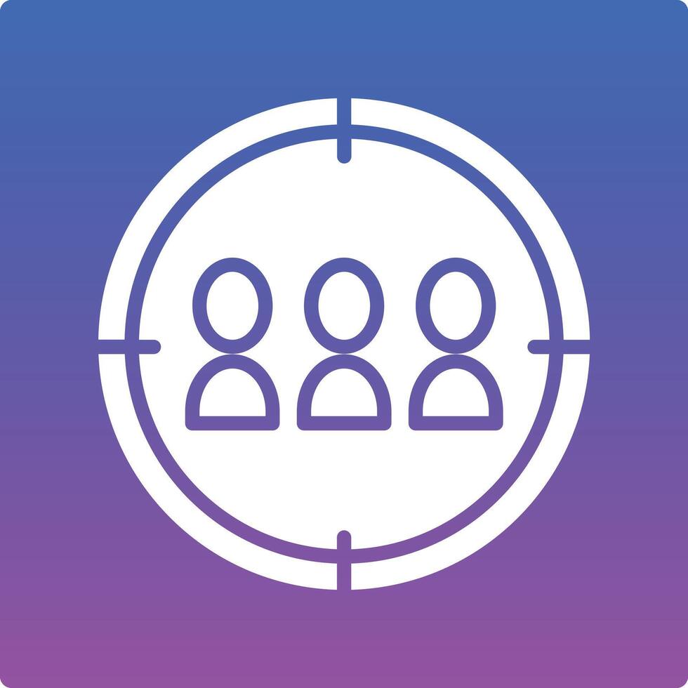 A group of people in a circle with a target in the middle vector