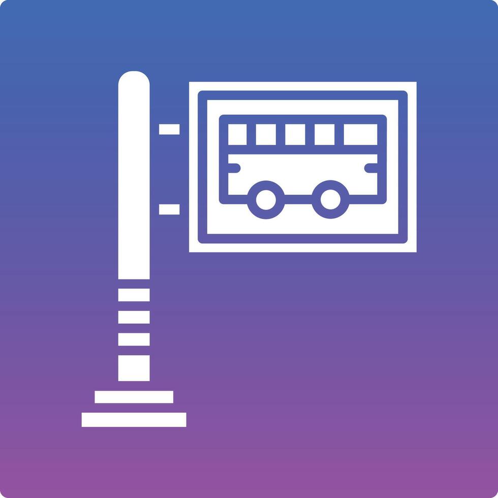 Bus Stop Illustration Icon vector