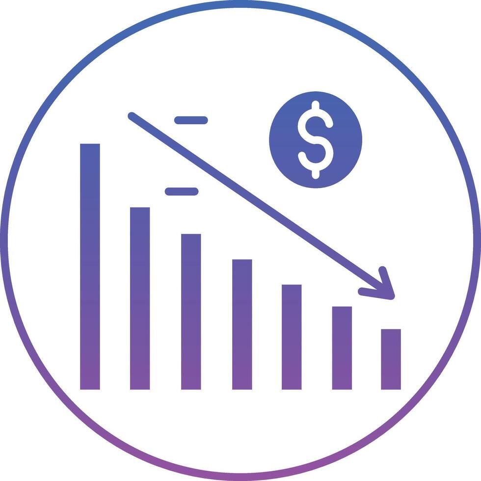 Decline Diagram Illustration Icon vector
