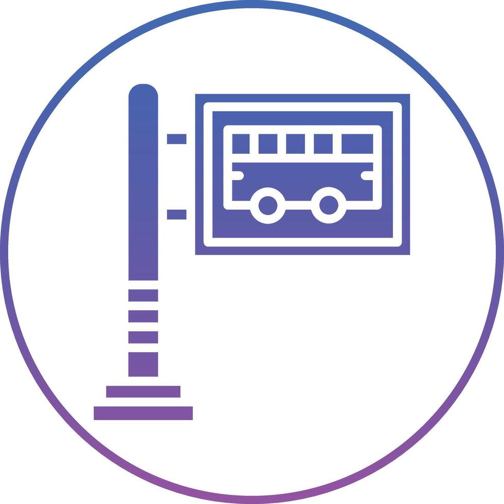 Bus Stop Illustration Icon vector