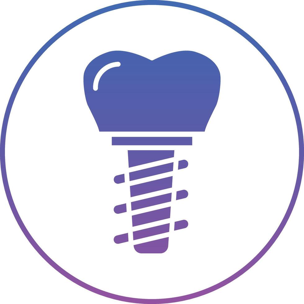 Dental Implant Illustration Icon vector