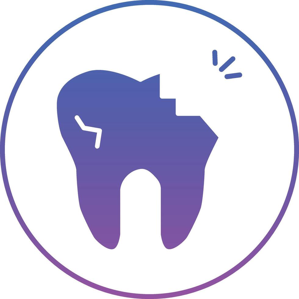 Broken Tooth Illustration Icon vector