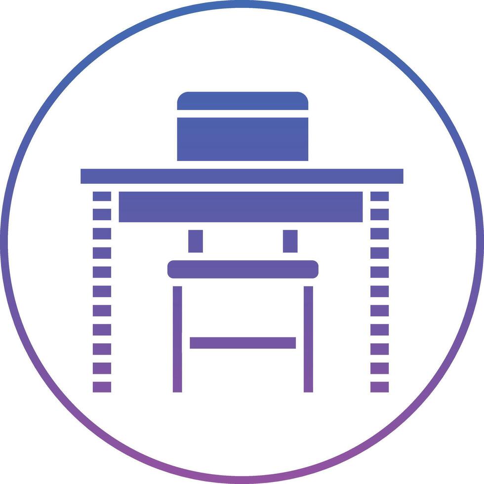 School Desk Illustration Icon vector