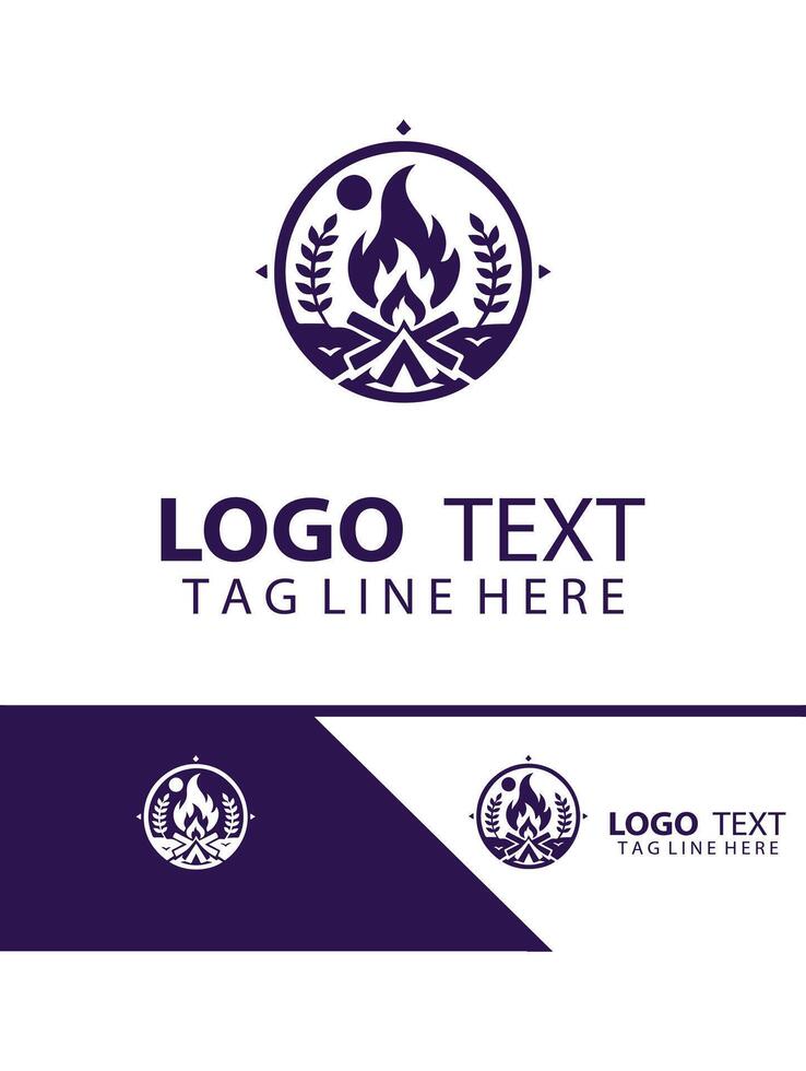 Rustic Firelight Compfire Logo vector