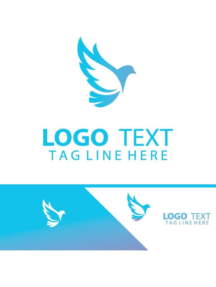 Flight of Calm dove logo vector