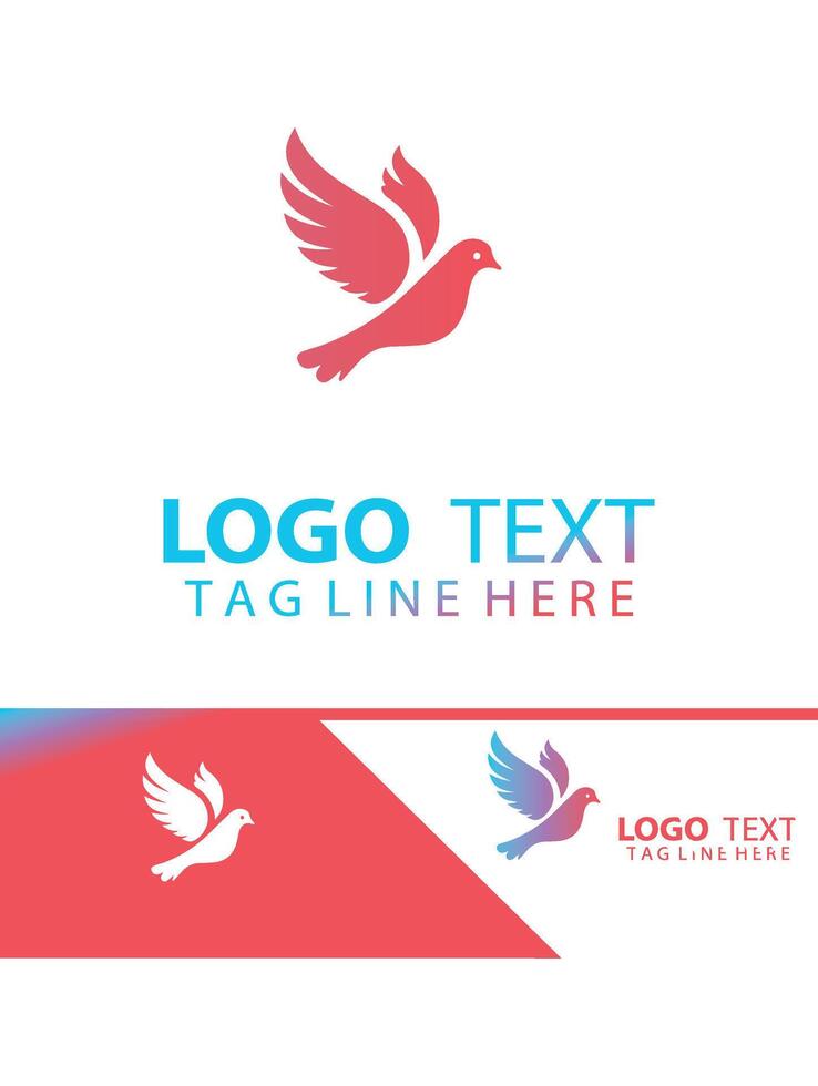 Feathered Tranquil dove logo vector