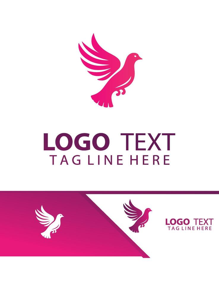 Tranquil Feather dove logo vector