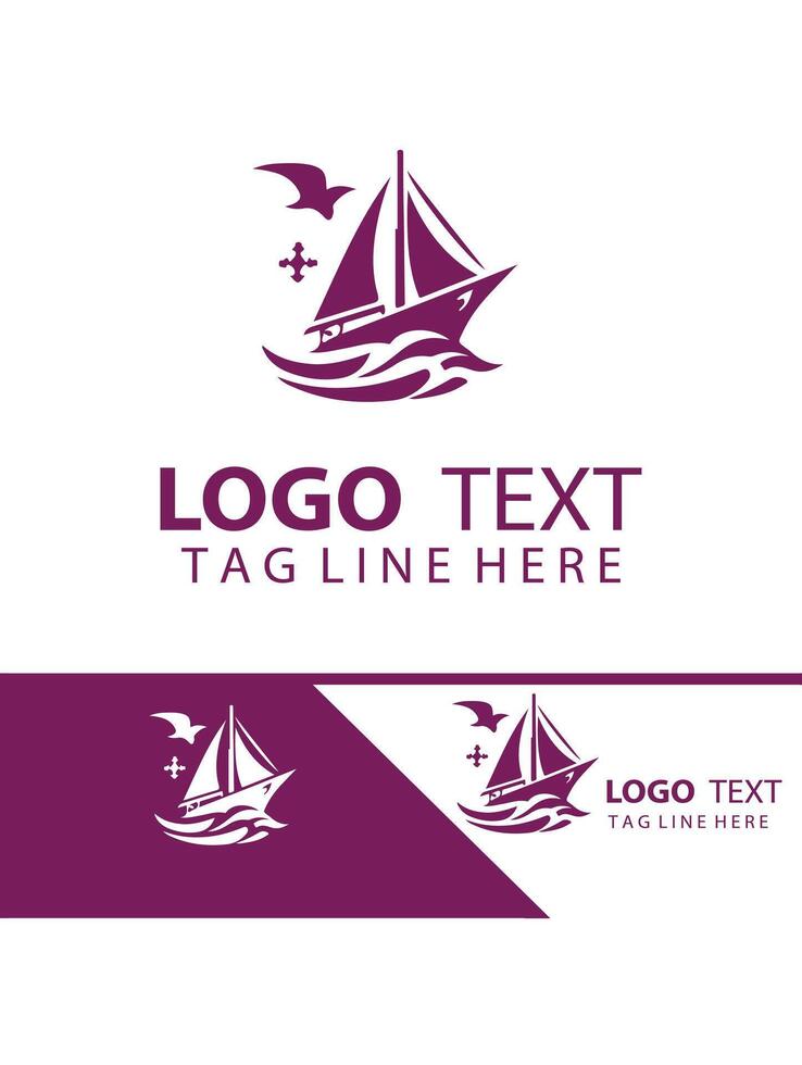Lush Seas Yatch Logo Design vector