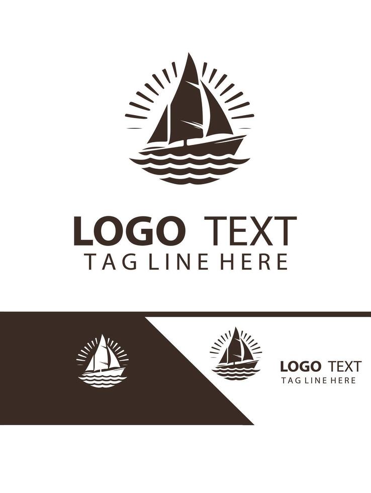 Tide Glory Yatch Logo Design vector