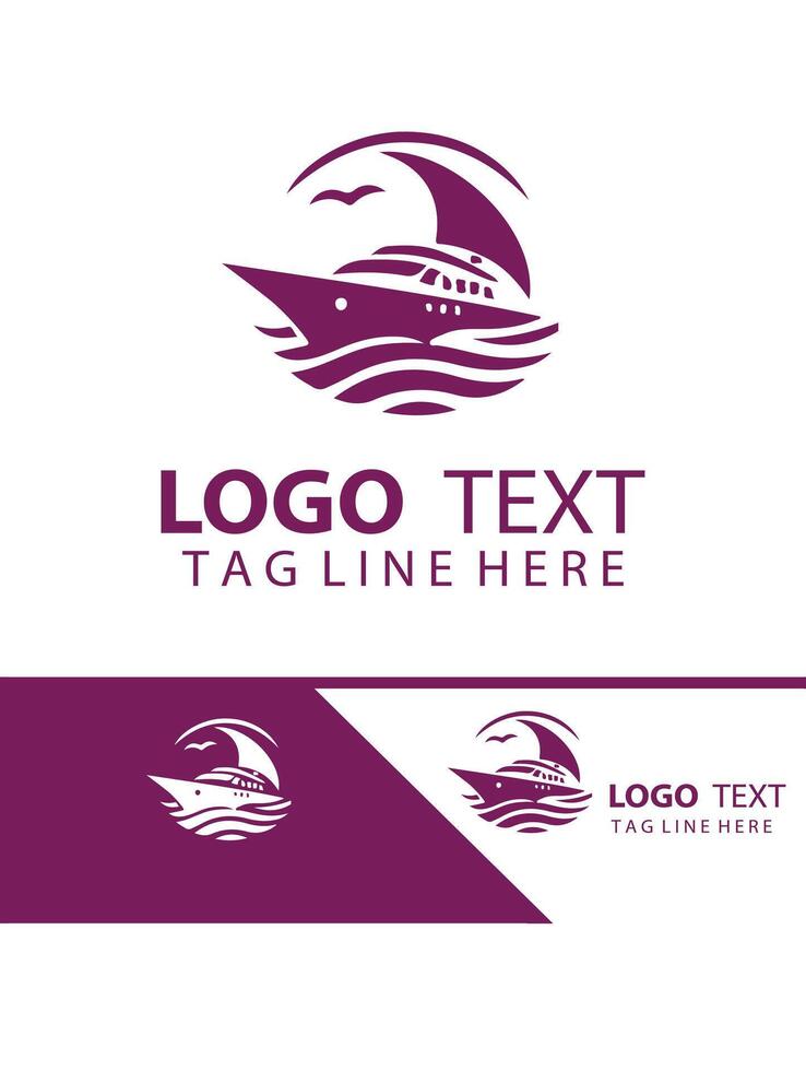 Aqua Royal Yatch Logo Design vector