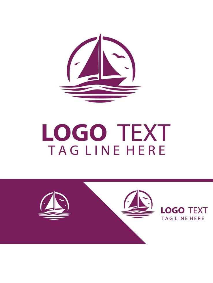 Oceanic Aura Yatch Logo Design vector