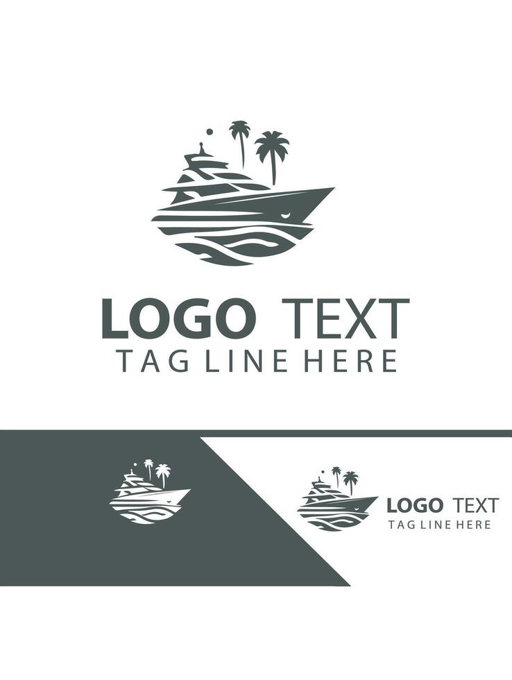 Pure Waves Yatch Logo Design vector