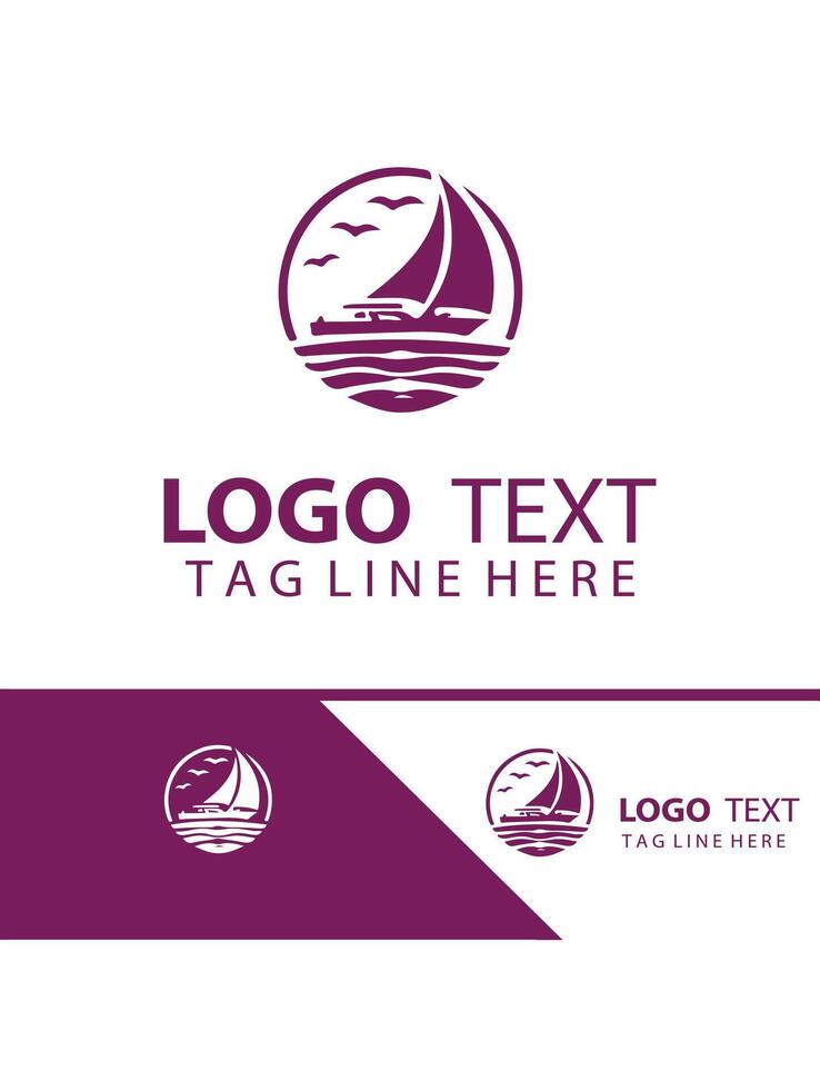 Aqua Vista Yatch Logo Design vector