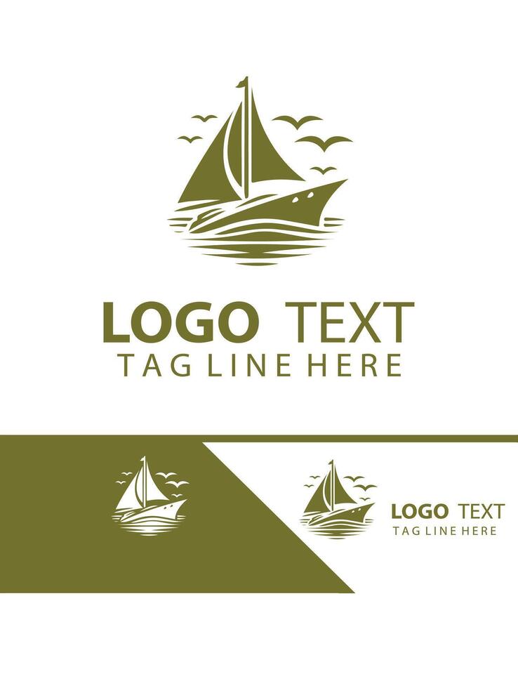 Seaside Majesty Yatch Logo Design vector