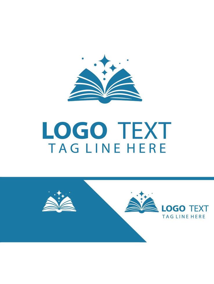 Open Leaf Library open book logo vector