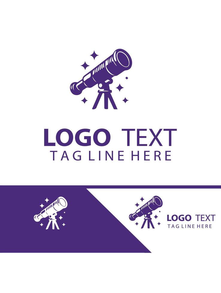 Astro Gaze Telescope Logo Design vector