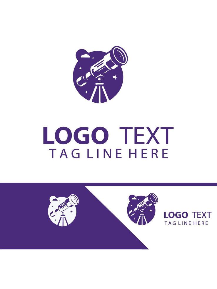 Astro Focus Telescope Logo vector