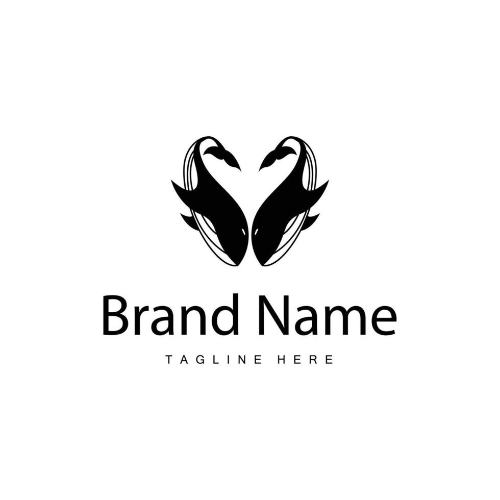 Simple whale logo vector