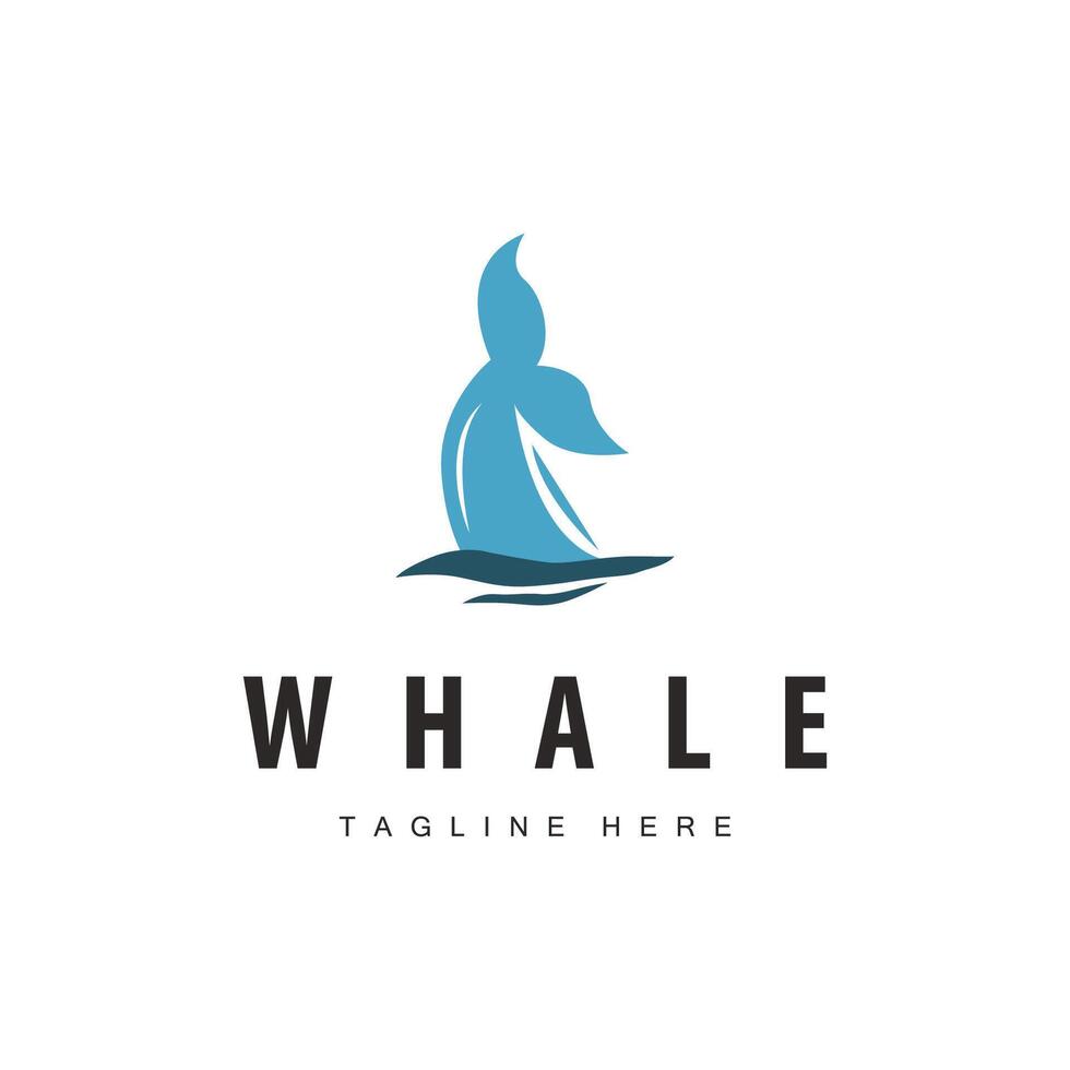 whale logo design template vector