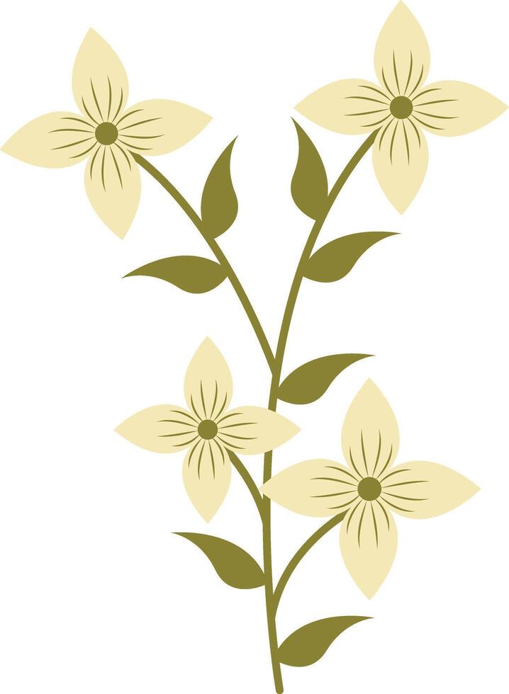White Flower Illustration in Flat Cartoon Design vector