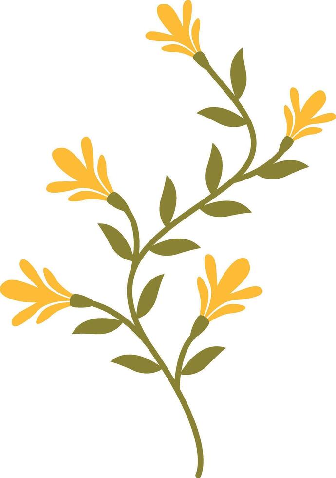 Spring Flower Illustration in Yellow Color vector