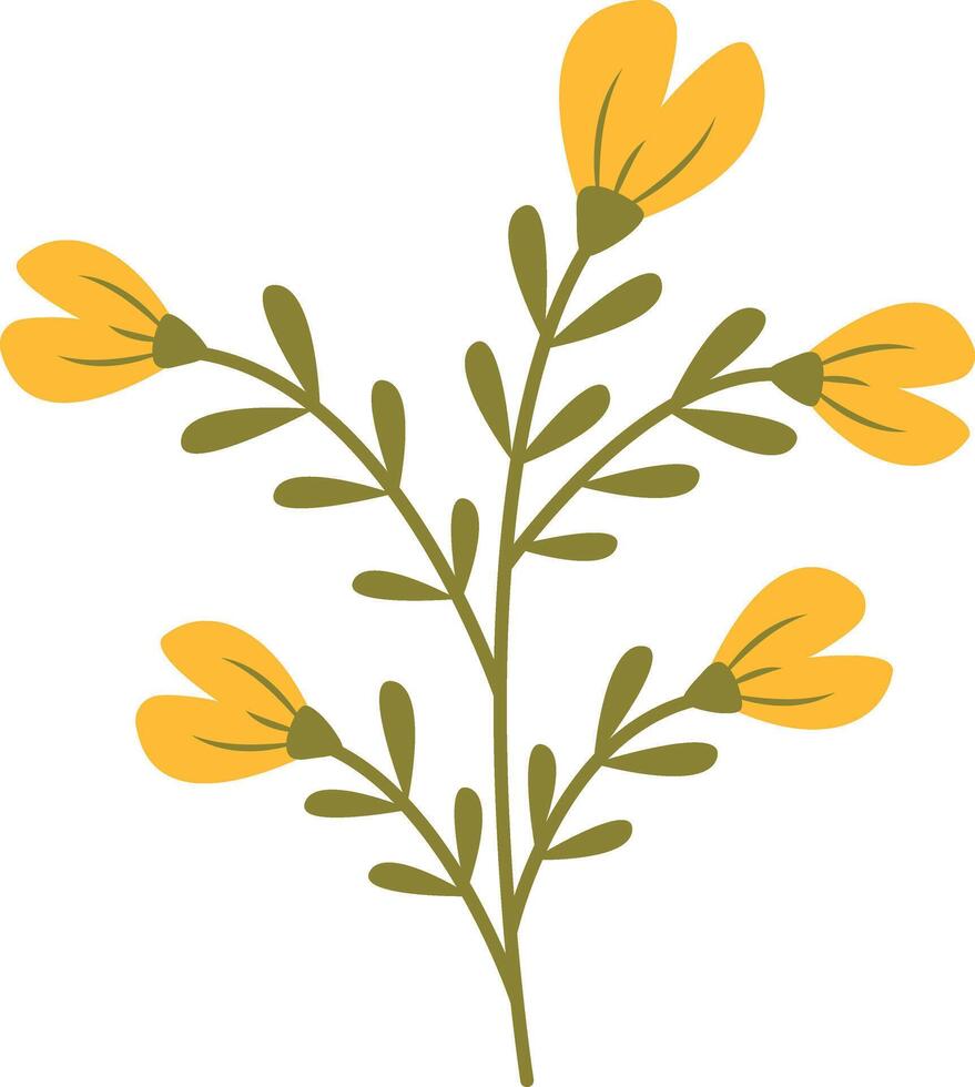 Spring Flower Illustration in Yellow Color vector