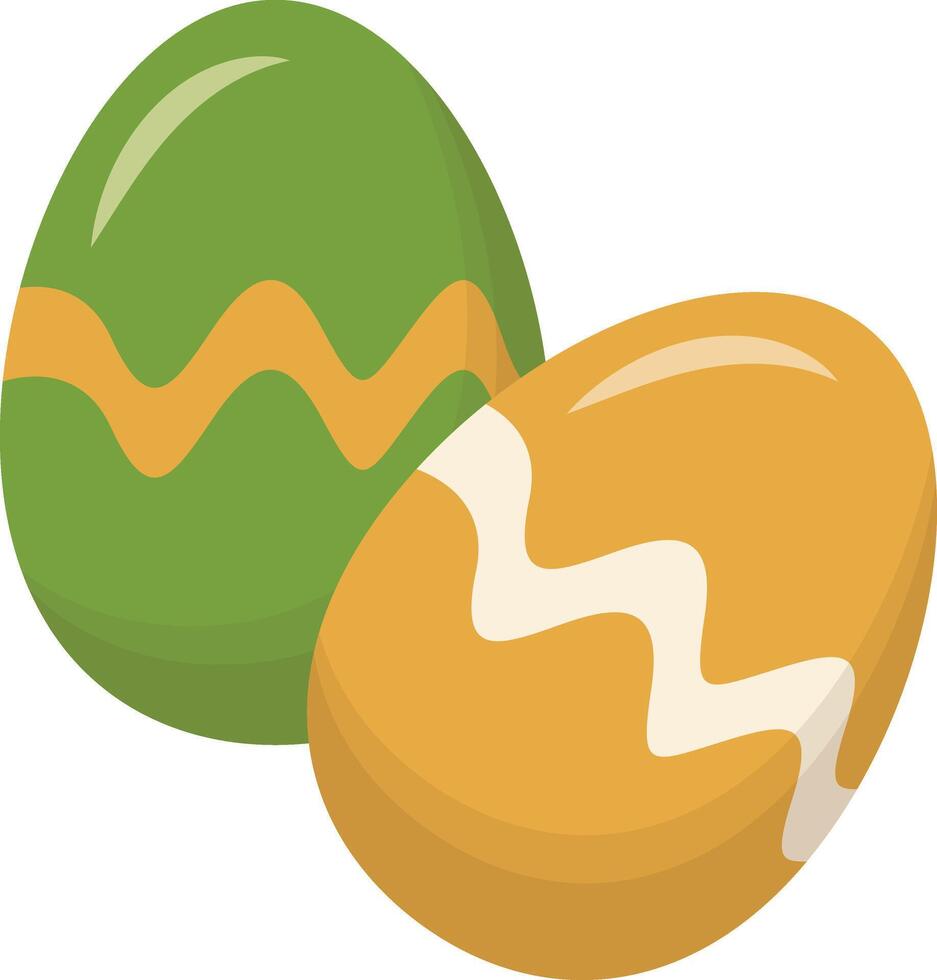 Green and Brown Nowruz Egg Illustration vector