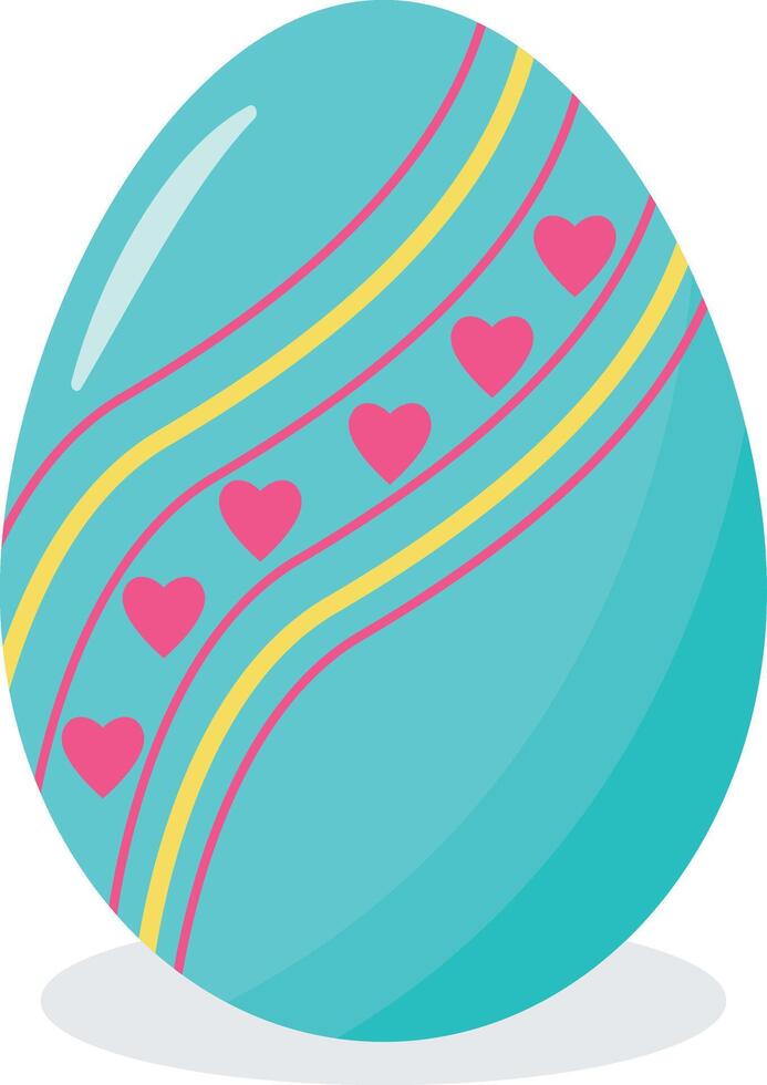 Green Easter Eggs with Simple Heart and Line Design vector