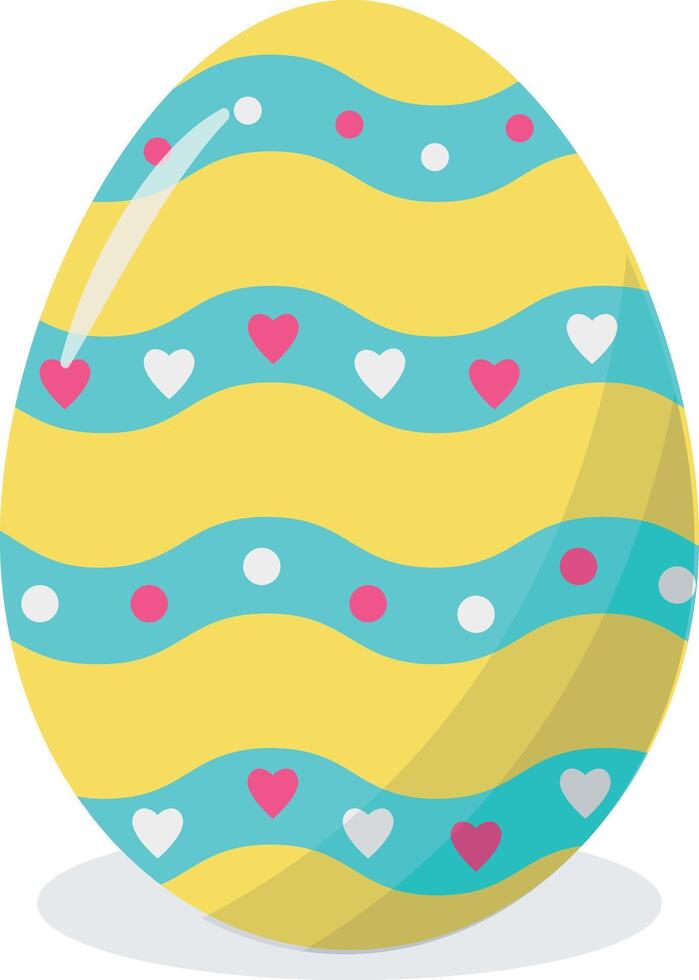 Yellow Easter Eggs with Heart Design vector