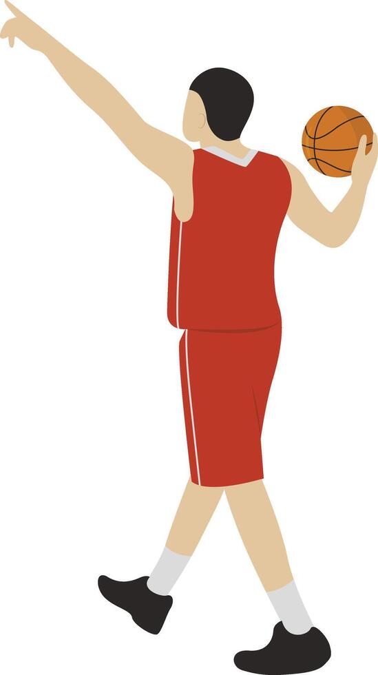 Red Basketball Player Action Illustration vector