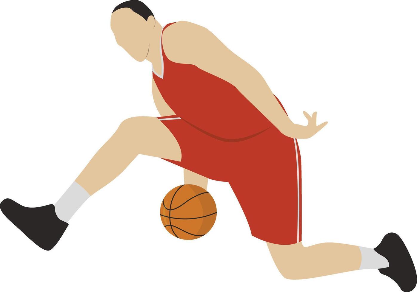 Basketball Player Illustration in Red Clothes vector