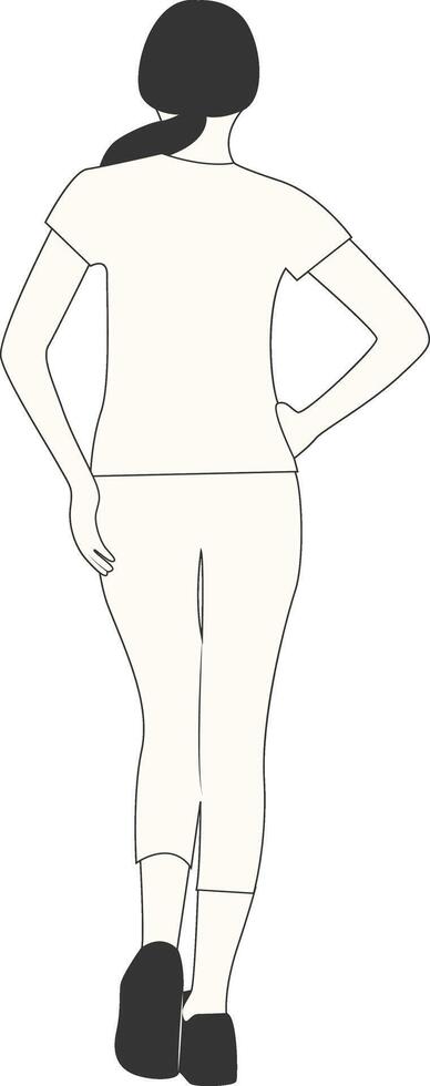 Beauty Woman Character with Standing Pose vector