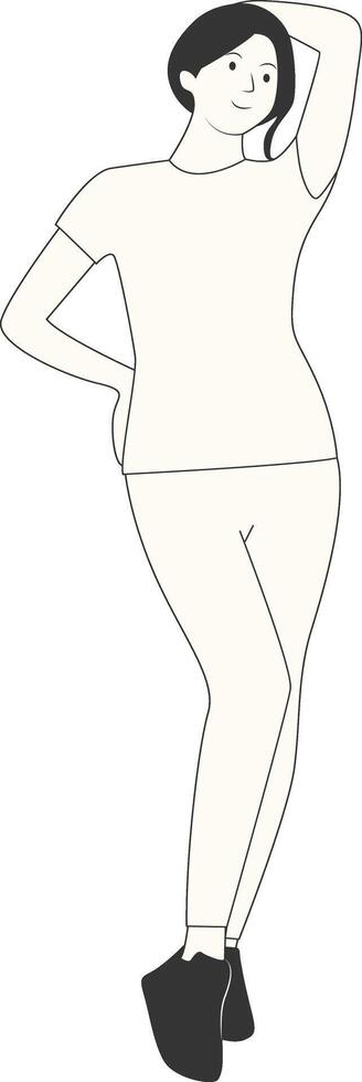 Beauty Woman Character with Standing Pose vector