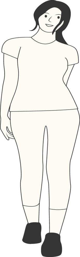Beauty Woman Character with Standing Pose vector