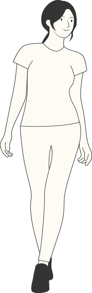 Beautiful Female Character in Standing Position vector