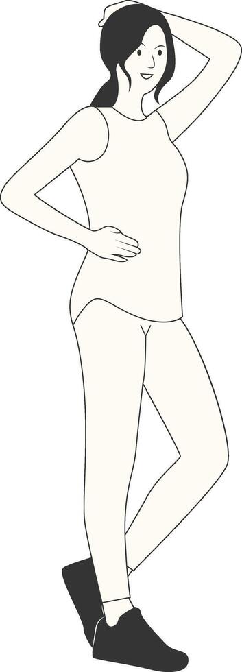 Beauty Woman Character with Standing Pose vector