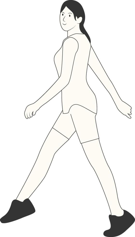 Elegant Woman with Standing Pose vector