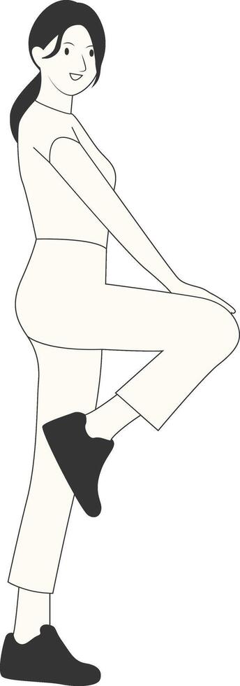 Beautiful Female Character in Standing Position vector