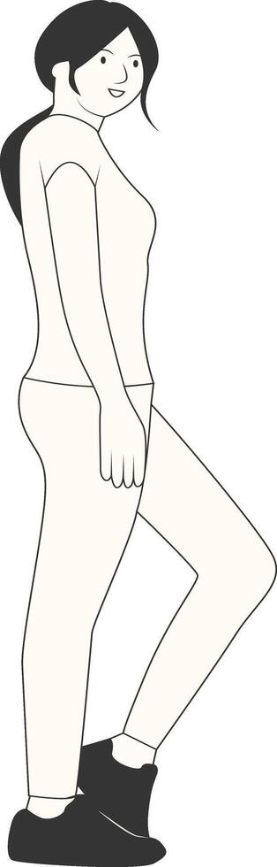 Elegant Girl with Standing Pose vector