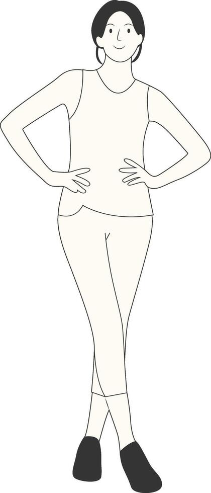 Elegant Woman with Standing Pose vector