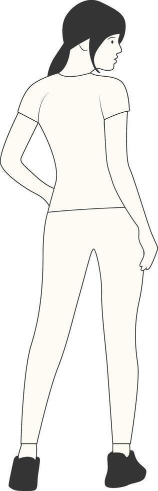 Elegant Girl with Standing Pose vector