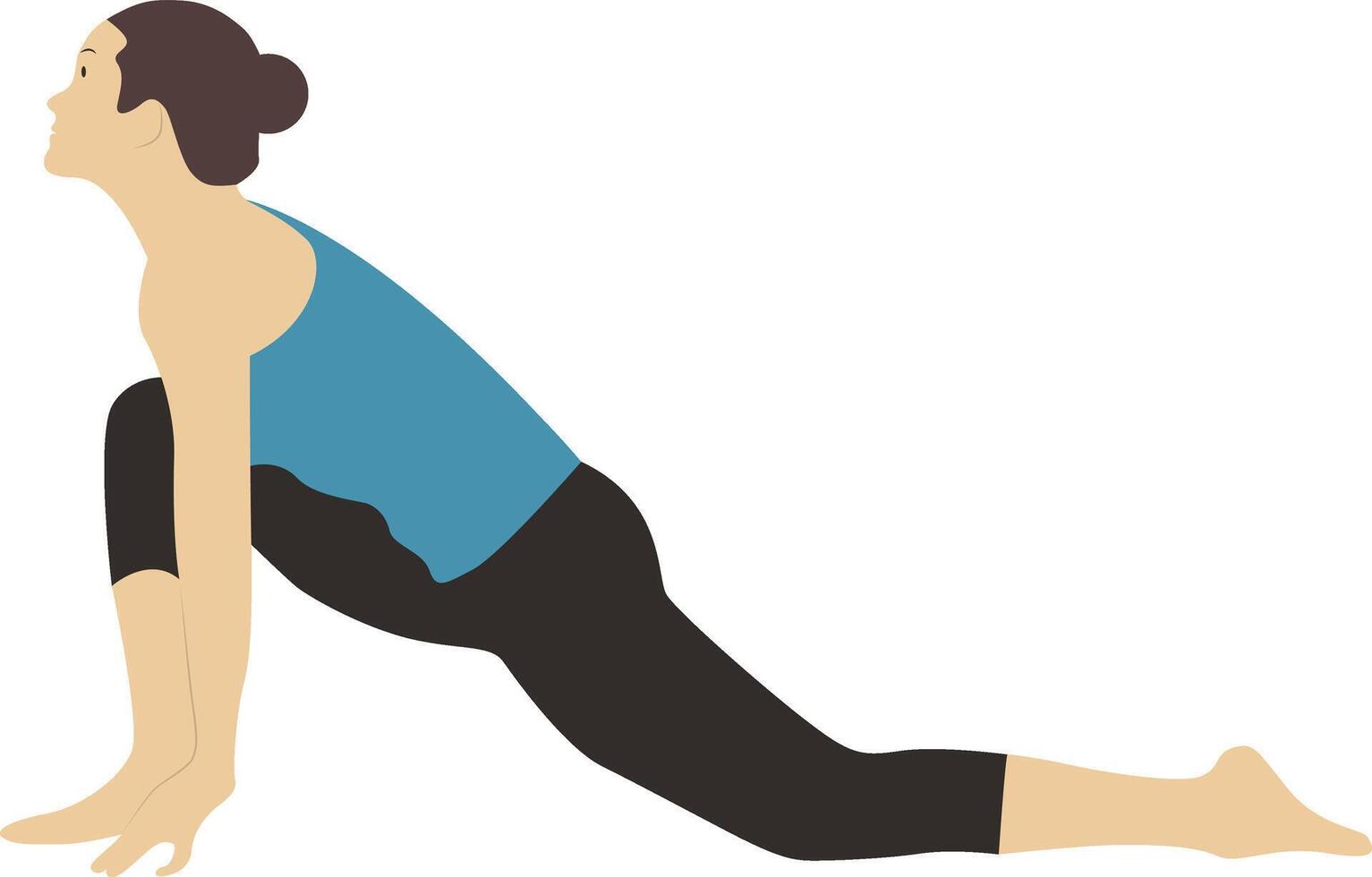 Woman Training Yoga with Stretching Posture vector