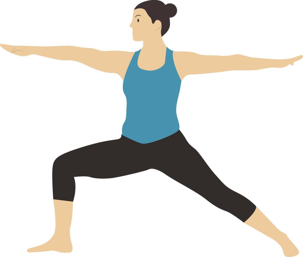 Woman Training Yoga with Stretching Posture vector