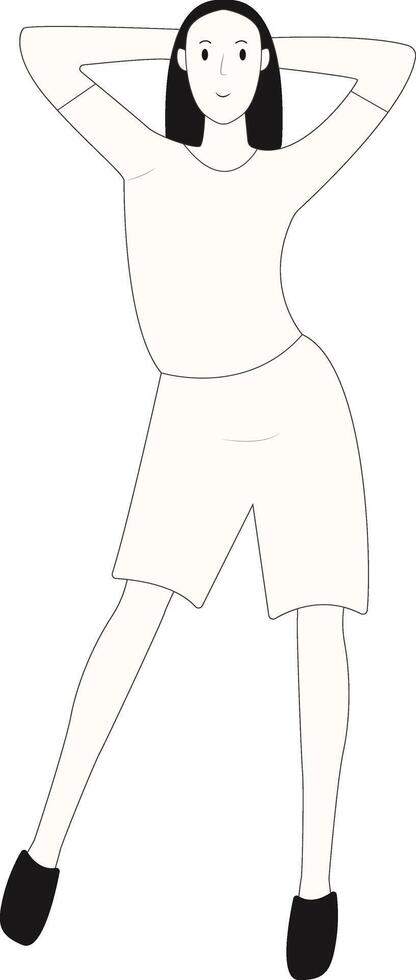 Young Girl Standing Gesture with White Color vector
