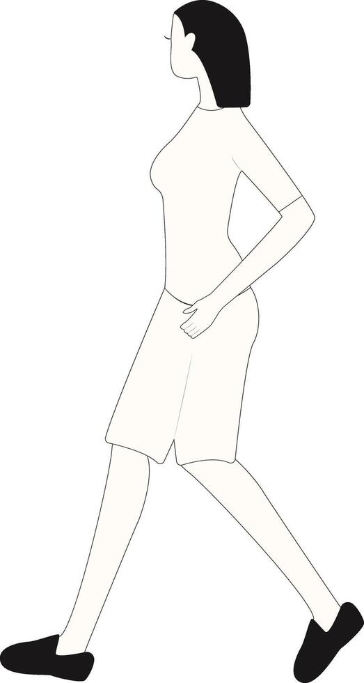 Young Girl Standing Gesture with White Color vector