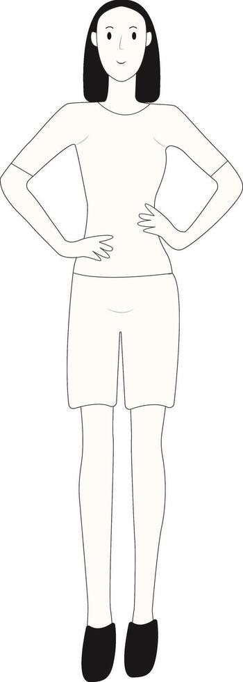 Young Girl Standing Gesture with White Color vector