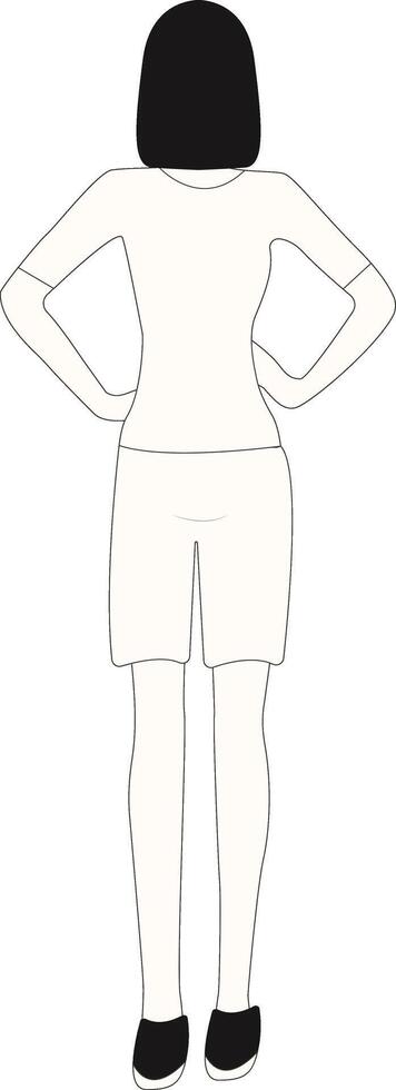 Young Women Standing Pose with White Color vector