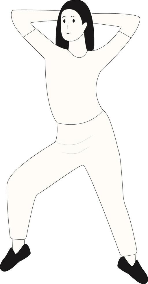 Young Women Standing Pose with White Color vector