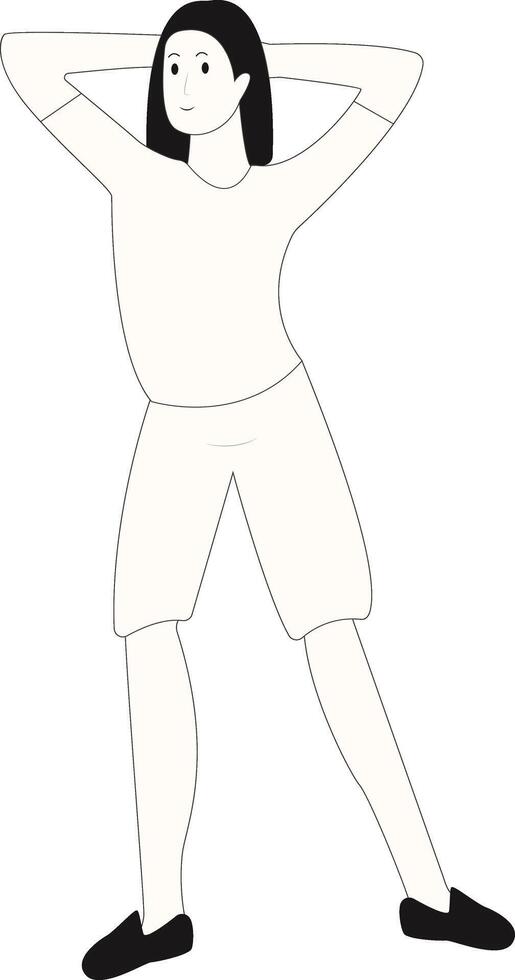 Beauty Woman Standing Pose with White Color vector